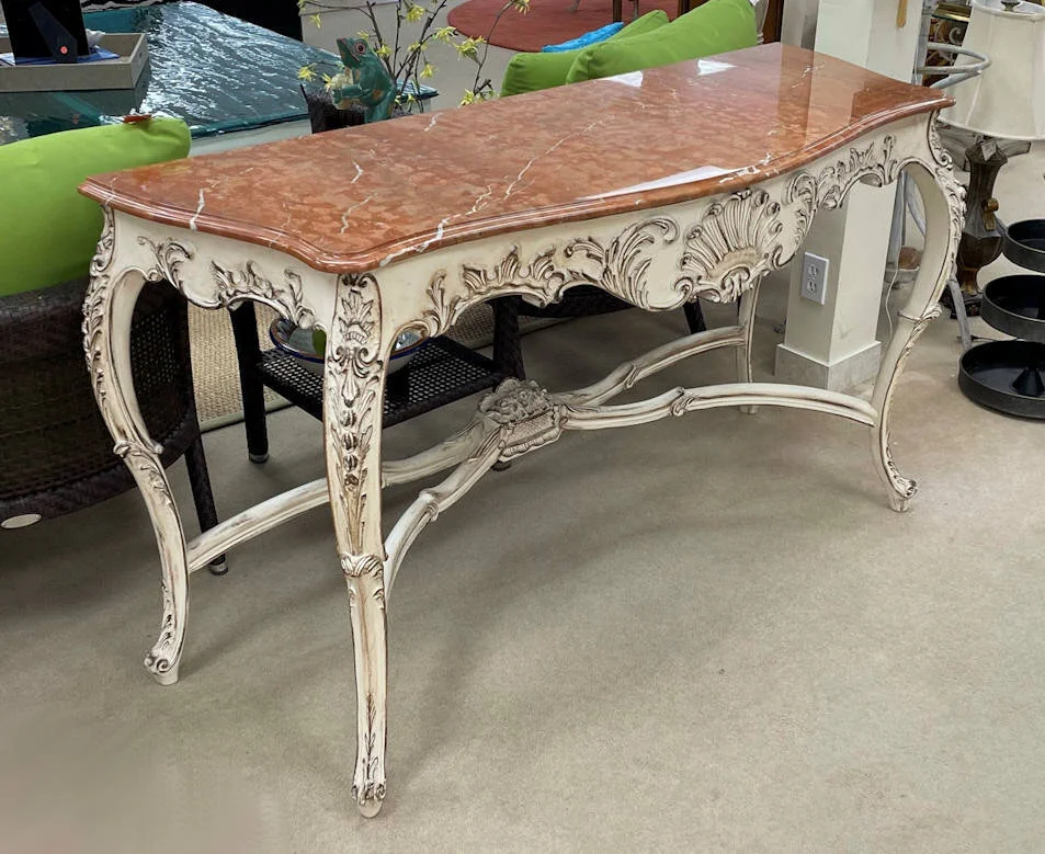 Encore Furniture Gallery-French Louis XV Marble Top Carved Wood
